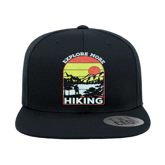 Explore More Hiking Embroidered Flat Bill Cap